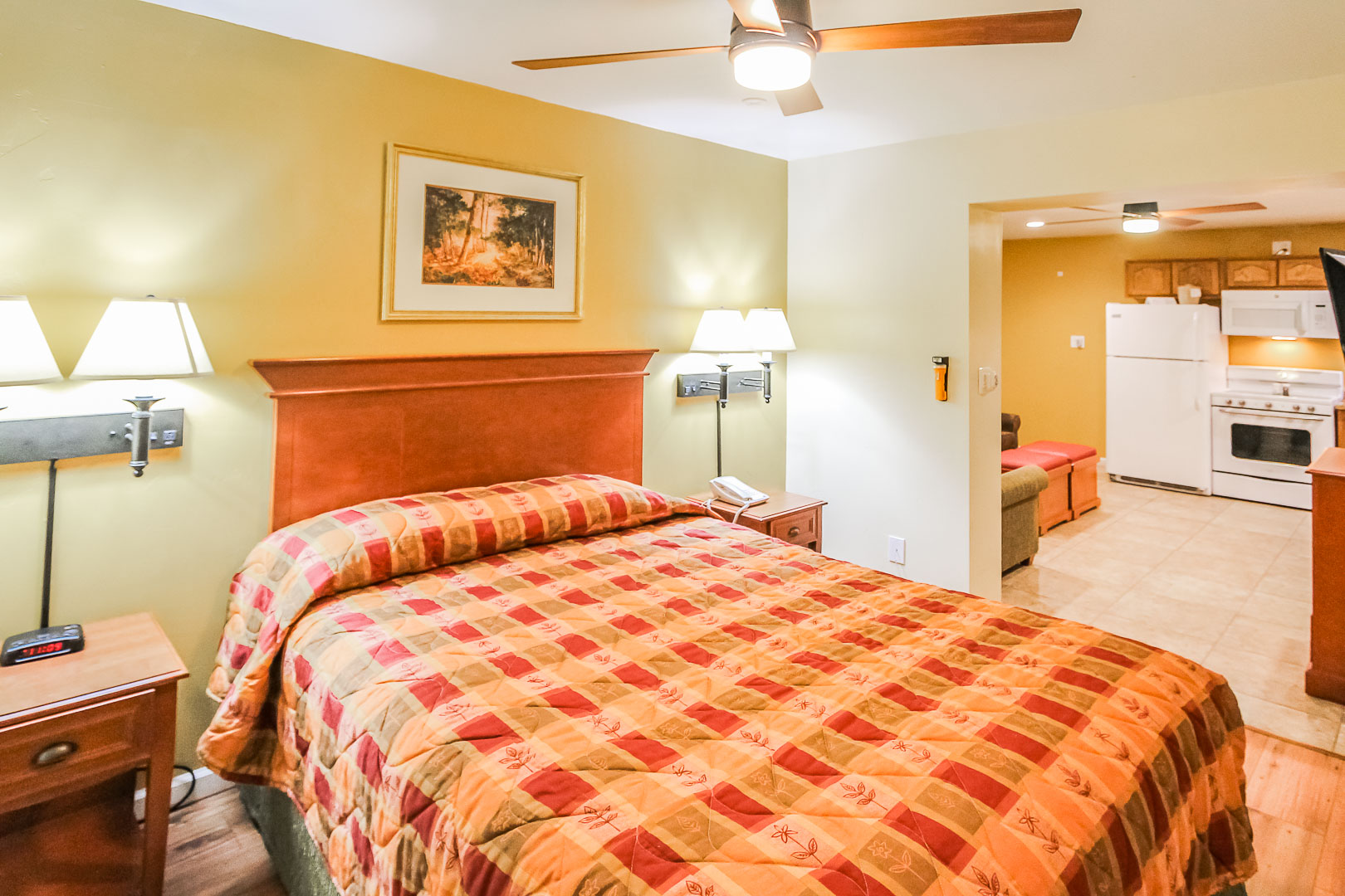A spacious one bedroom at VRI's Roundhouse Resort in Pinetop, Arizona.
